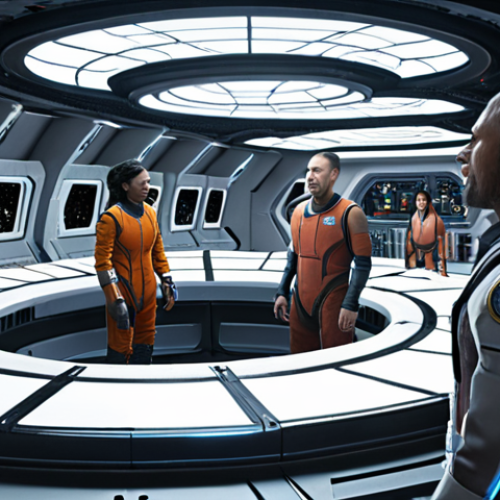 Home 15 **
A diverse group of people from different cultures living together in a space colony, emphasizing their fundamental rights and freedoms.
**